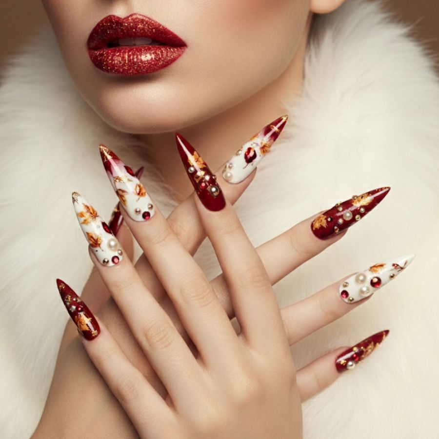 beautiful model with masterpiece nail design